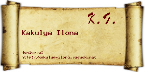Kakulya Ilona névjegykártya